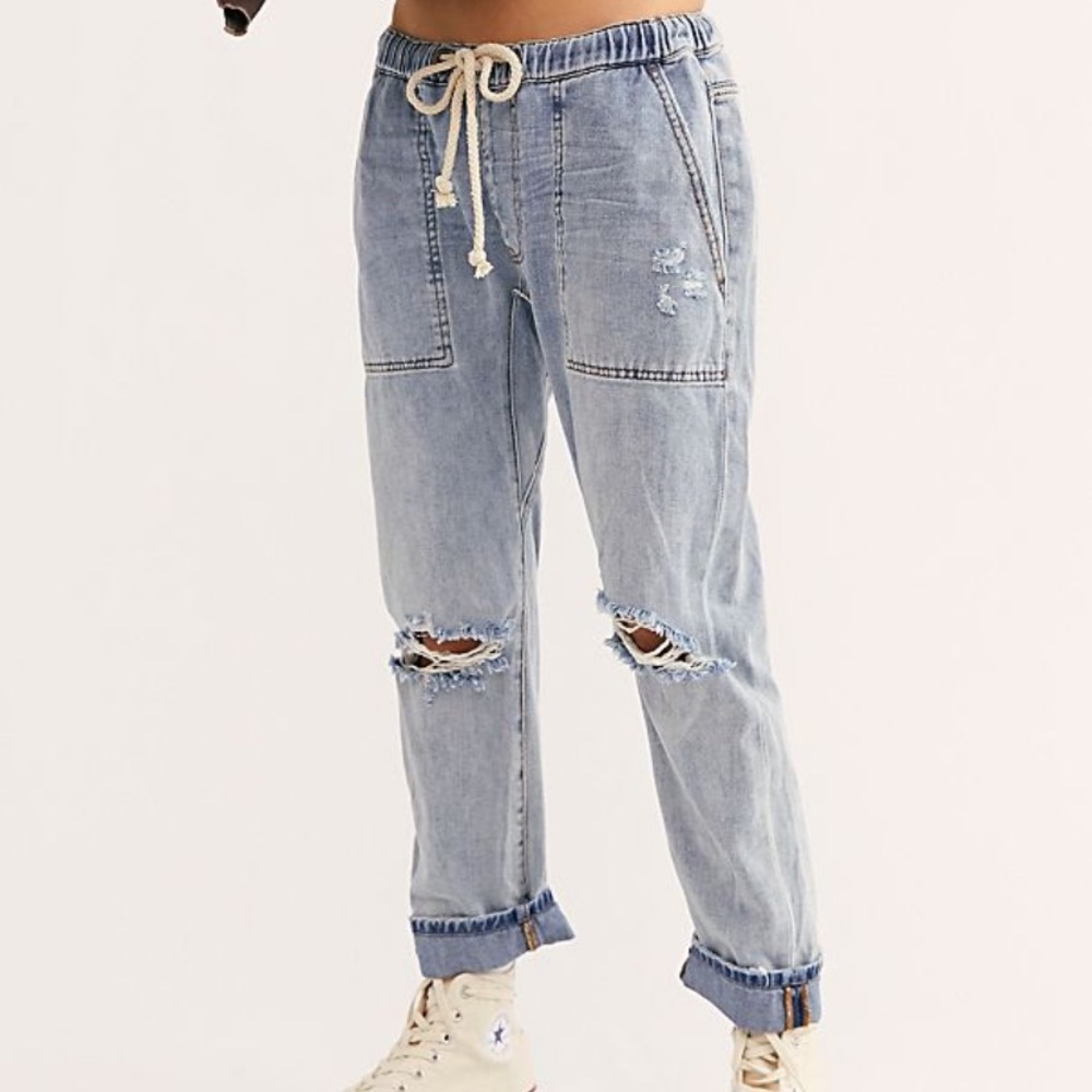 OneTeaspoon Drawstrings Boyfriend Jeans